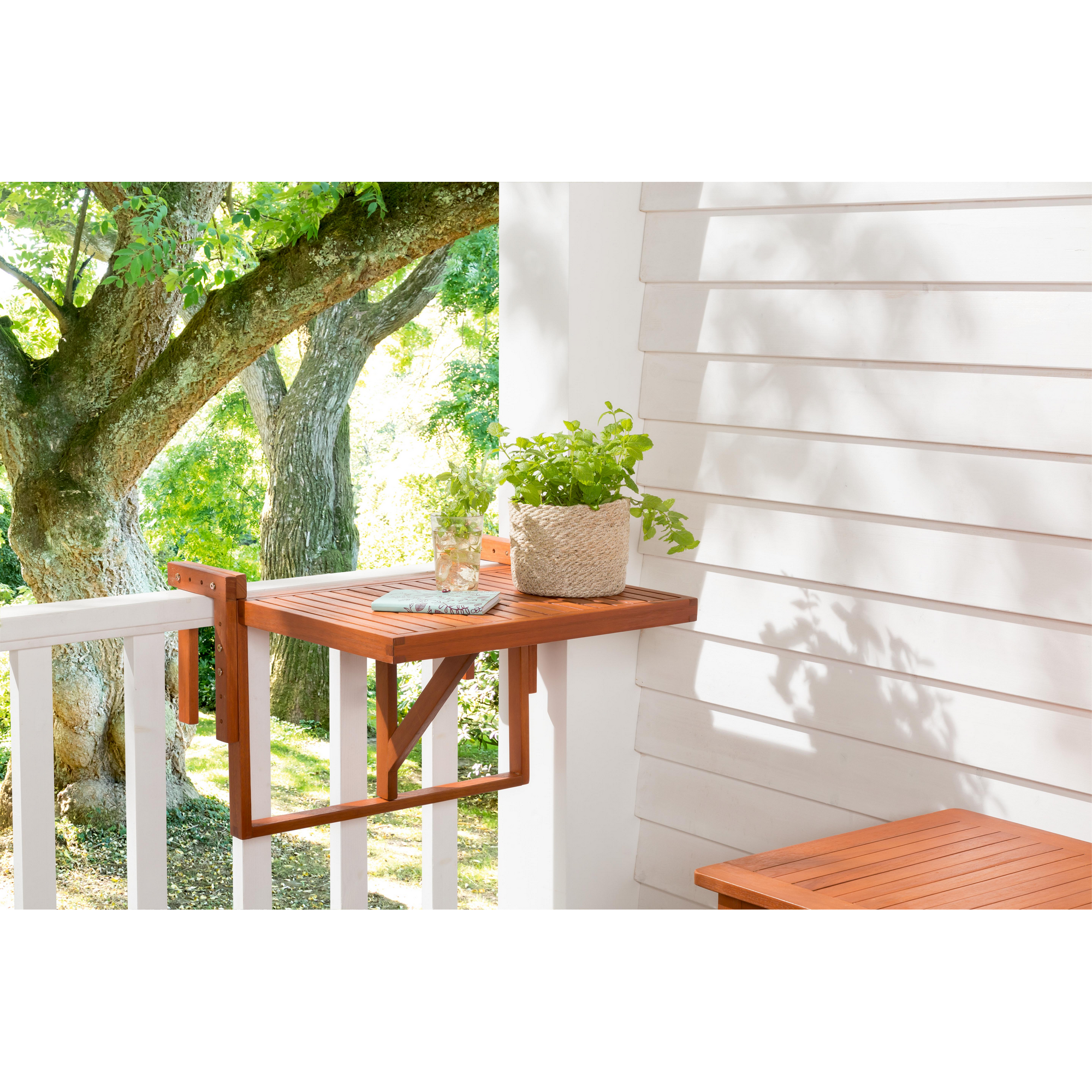 Balkon-Hängetisch 'Grit' Eukalyptusholz 60 x 45 cm + product picture