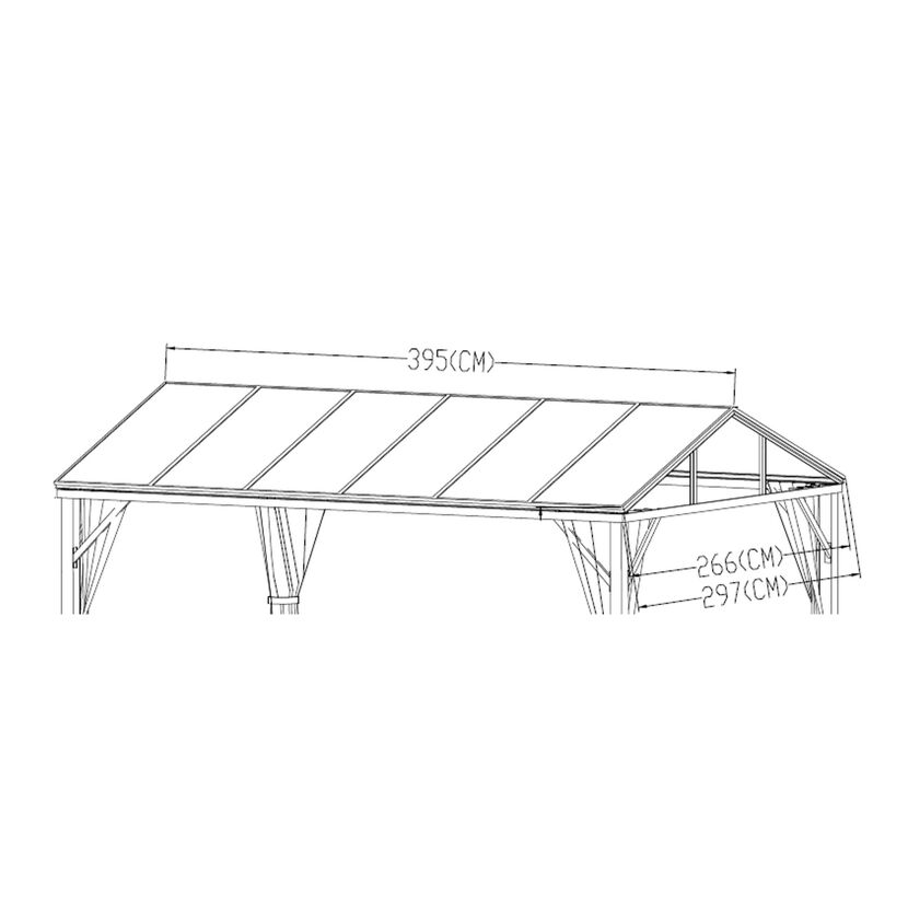 Ersatzdach für Pavillon 'Haus Style' 395 x 297 cm