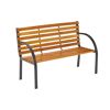 Parkbank Agnes mit Holzlatten und schwarzem Metallgestell