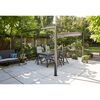 Pergola mit Esstisch und Stühlen im Garten