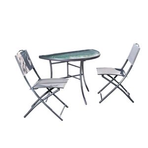 Balkonmöbelset 'Annette' Stahl grau 3-teilig