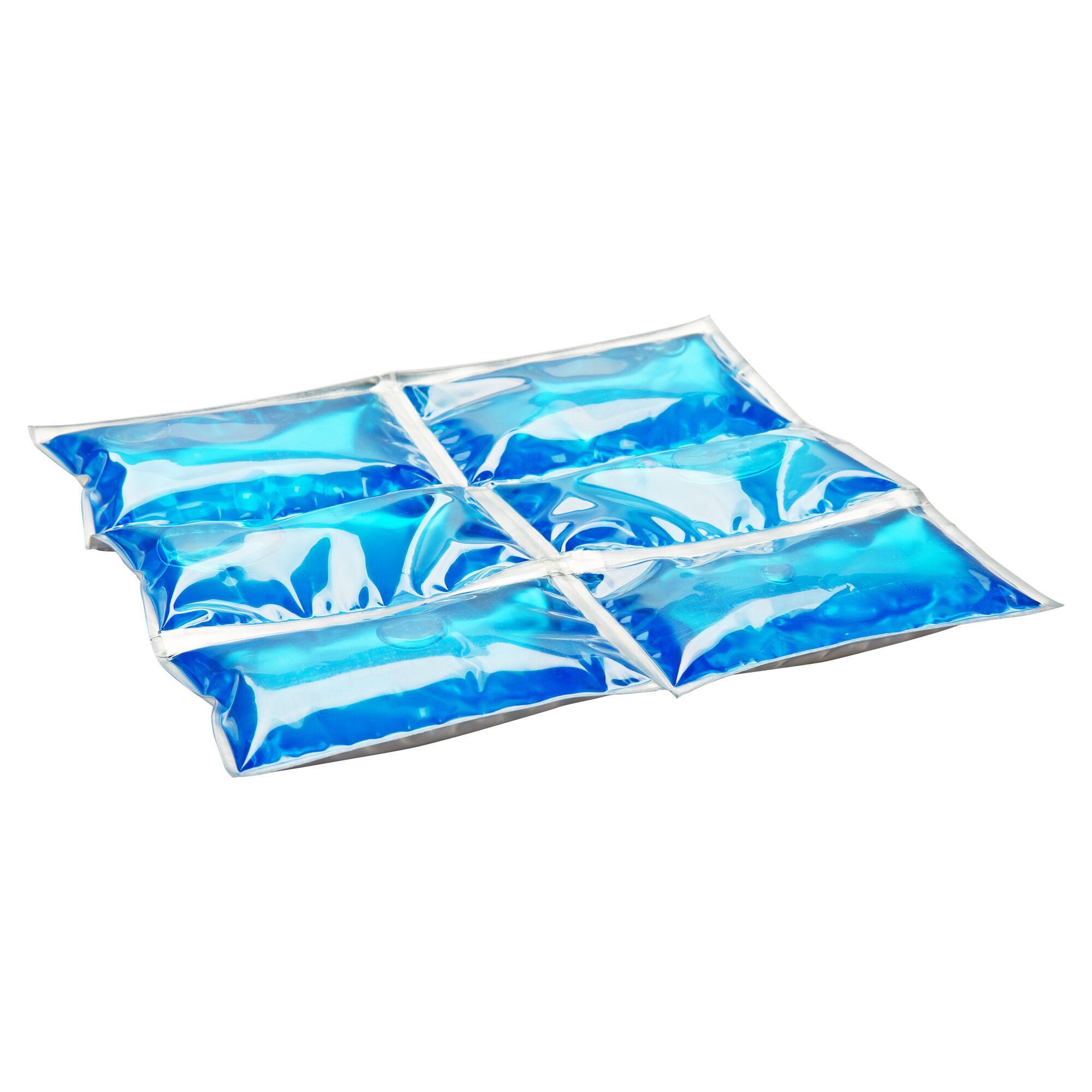 Sechs blaue Kühlpacks