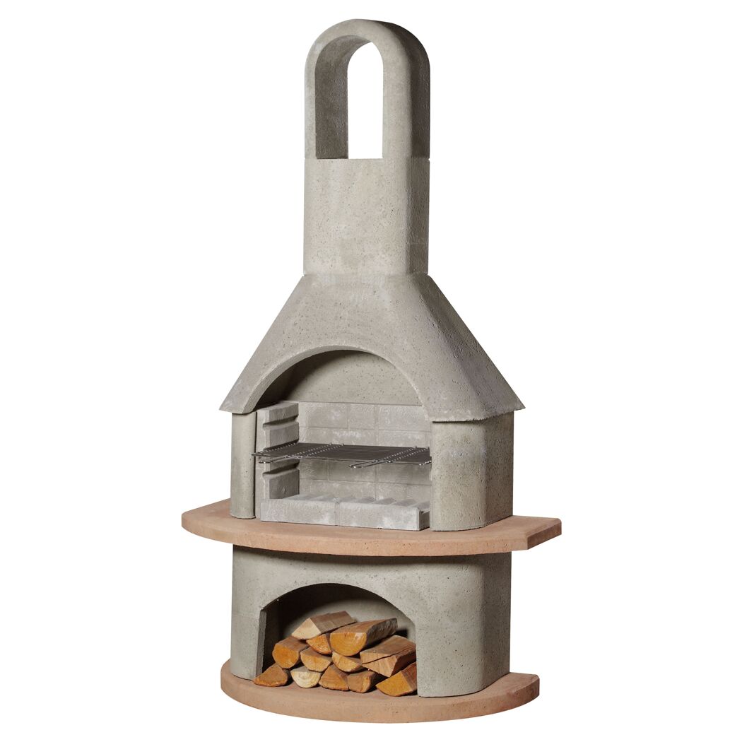 Grillkamin Carmen aus Beton mit Brennholz