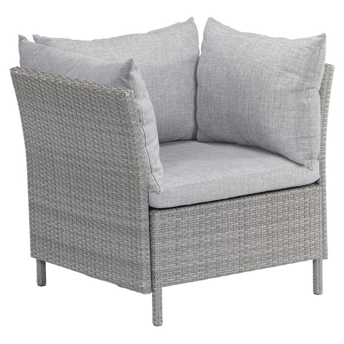 Rückenlehne für Hocker 'Varius' grau Rattan 58 x 59 x 7 cm