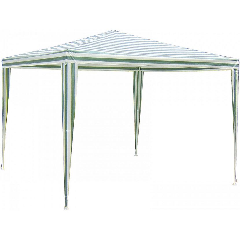 PE Pavillon 3 x 3 m grün/weiß gestreift
