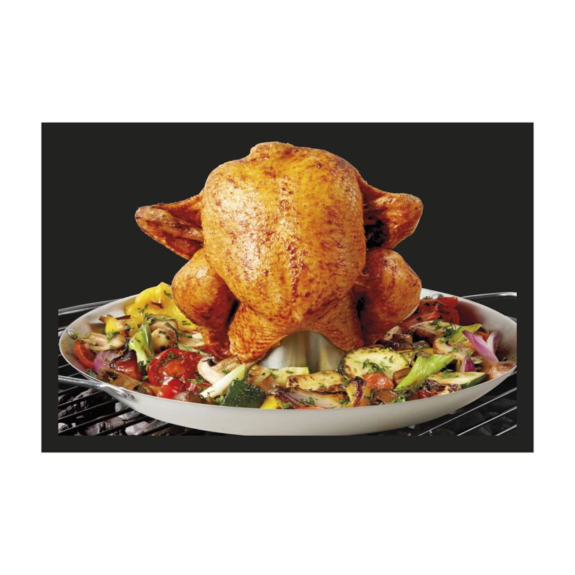 Hähnchen mit Gemüse auf Hähnchenhalter