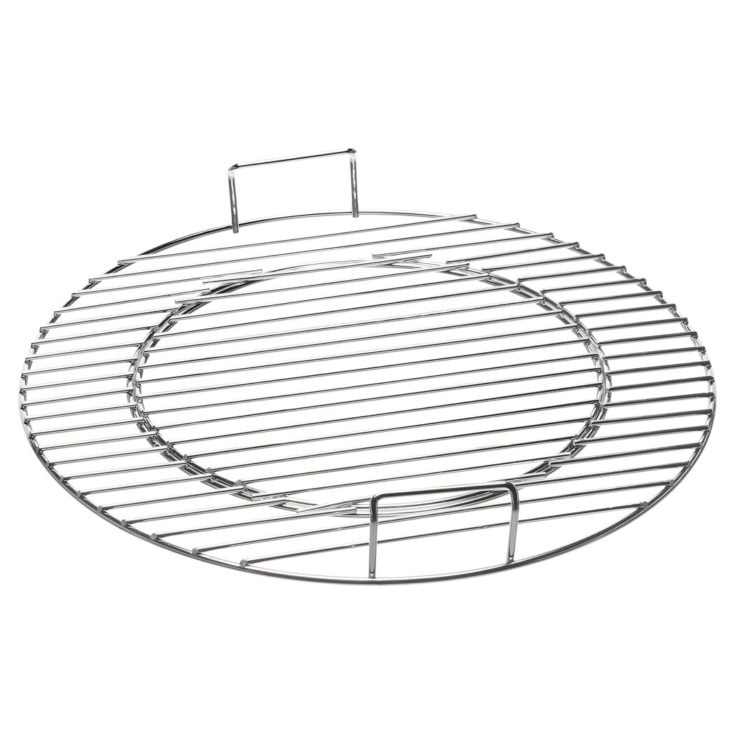Runder Grillrost aus Metall mit Griffen
