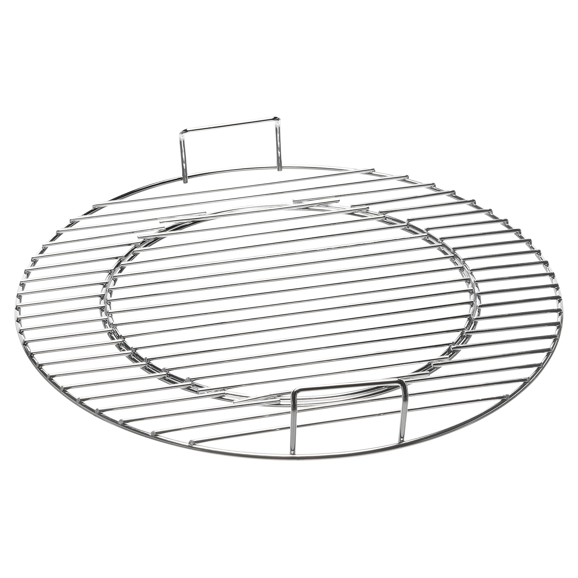 Runder Grillrost aus Metall mit Griffen