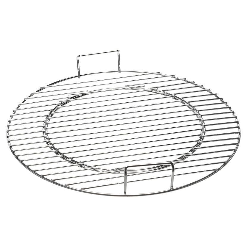 Runder Grillrost aus Metall mit Griffen