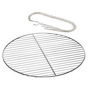 Grillrost mit Kette verchromt Ø 43 cm