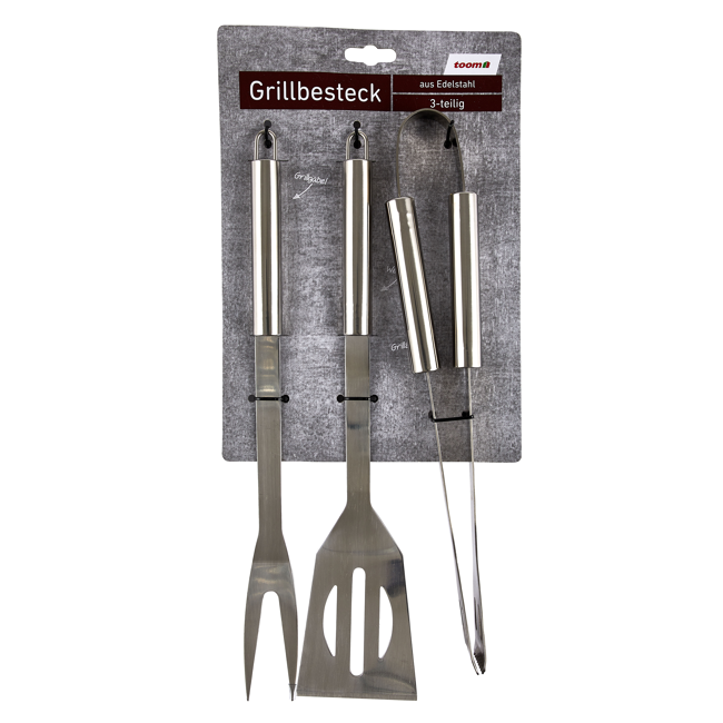 Bild von Grillbesteck Edelstahl 35,7 cm 3-teilig