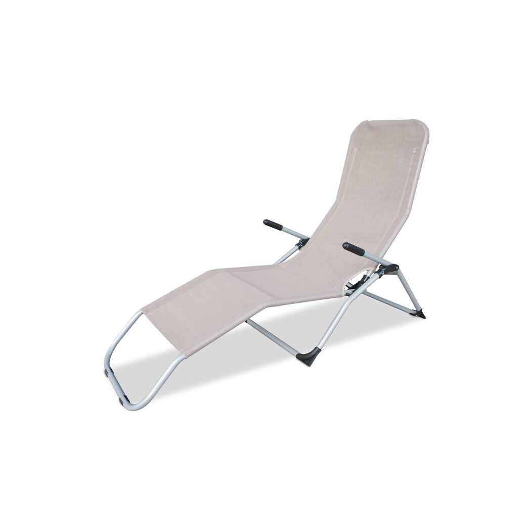 Liegestuhl klappbar taupe 60 x 98 x 142 cm