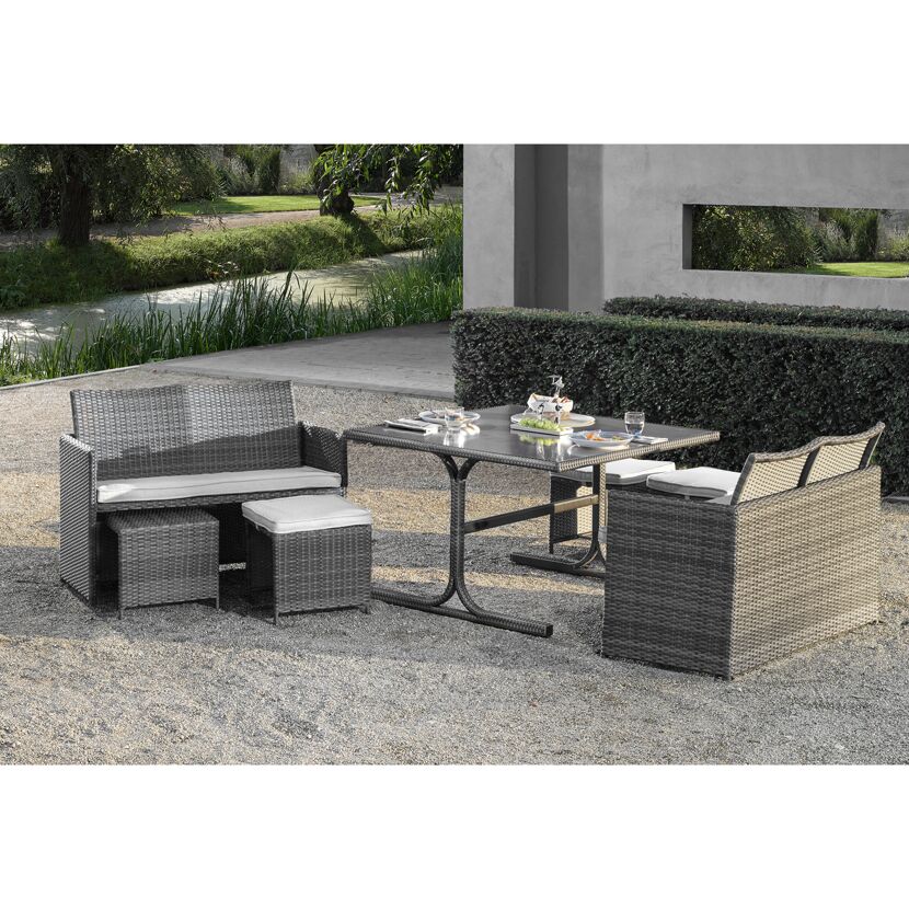 Gartenmöbelset 'Cube' für 8 Personen Stahl
