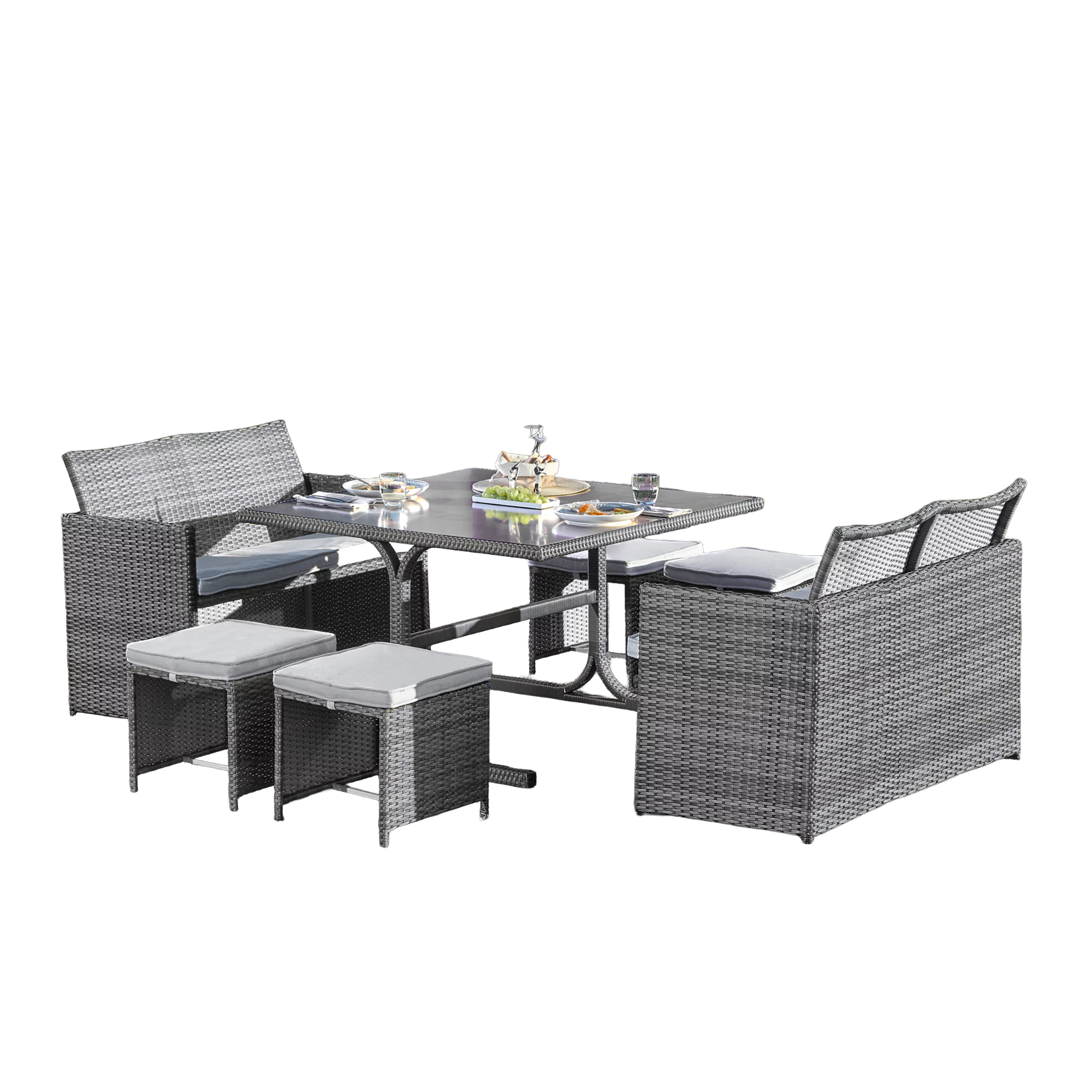 Gartenmöbelset 'Cube' für 8 Personen Stahl