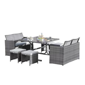 Gartenmöbelset 'Cube' für 8 Personen Stahl