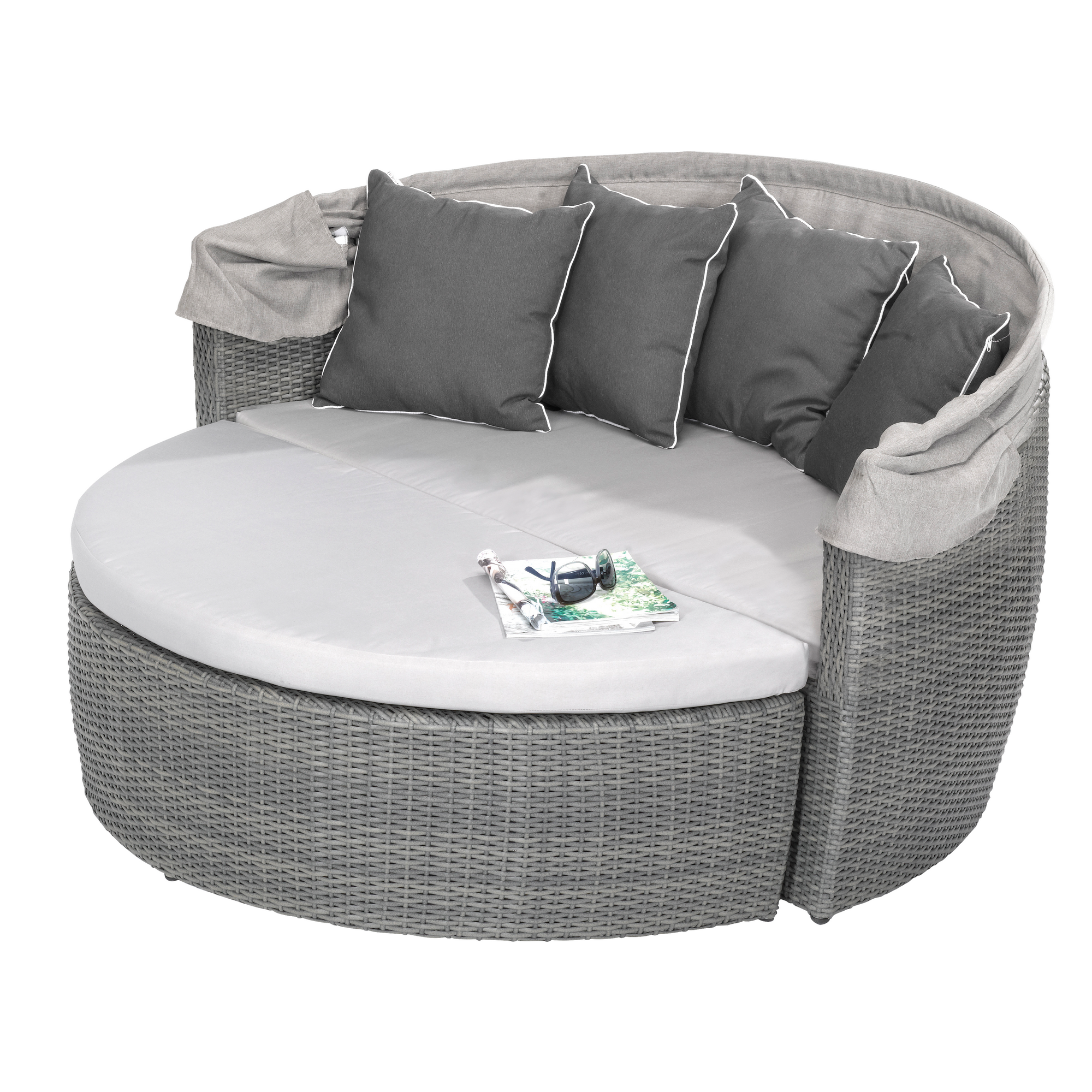 Lounge-Set 'Amelie' grau mit Sonnenschutz, 3-teilig + product picture