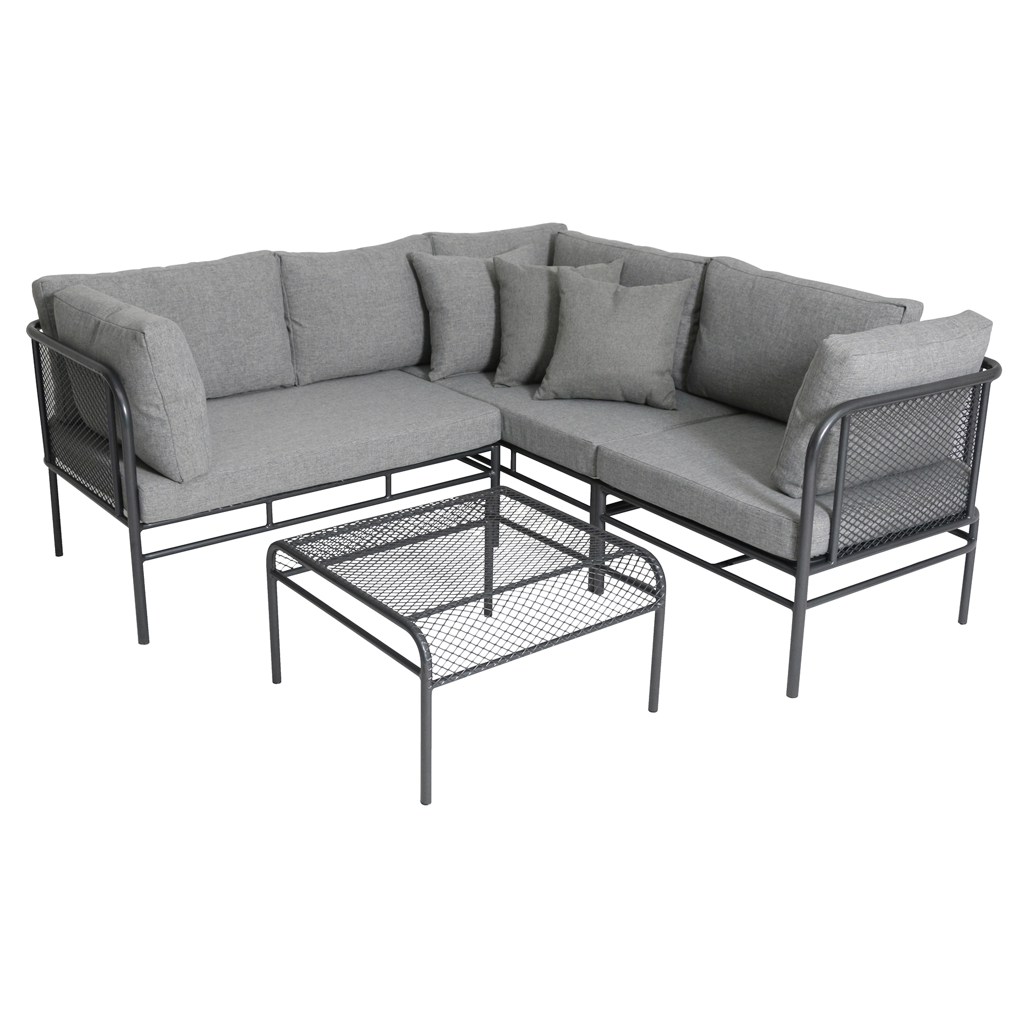 Lounge-Set 'Toulouse' Metall grau, 3-teilig + product picture