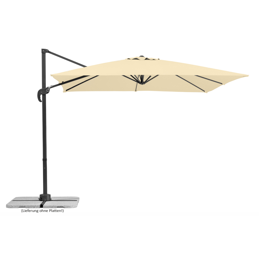 Beisfarbener Ampelschirm Rhodos Junior 270 x 270 cm