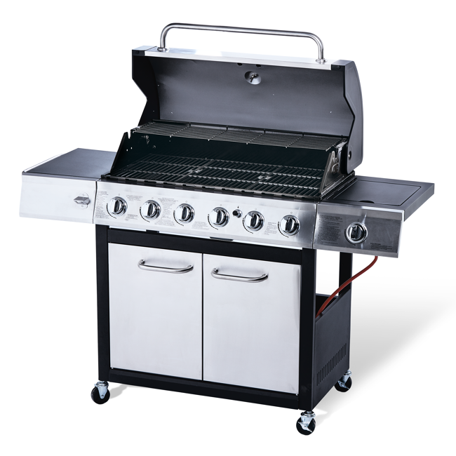 Bild von Gasgrill 'Big Family' schwarz, silbern 163 x 120 x 58,5 cm