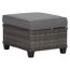 Geflochtener Hocker Delia mit grauem Polster
