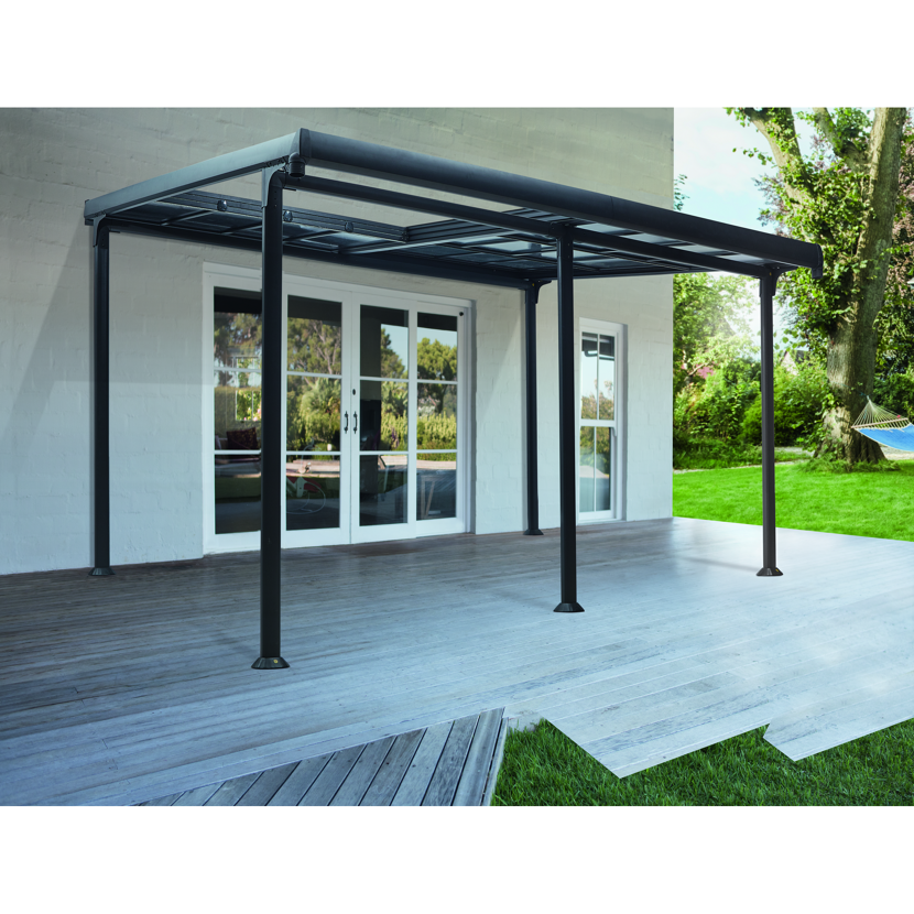 Anstellpavillon 'Diana' schwarz 400 x 300 x 267 cm
