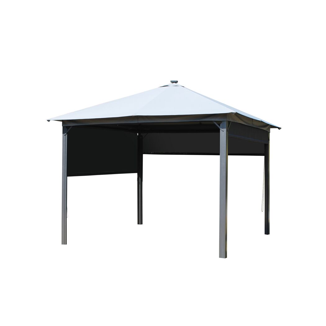 Solarpavillon 'Lina' grau-schwarz 300 x 300 x 255 cm
