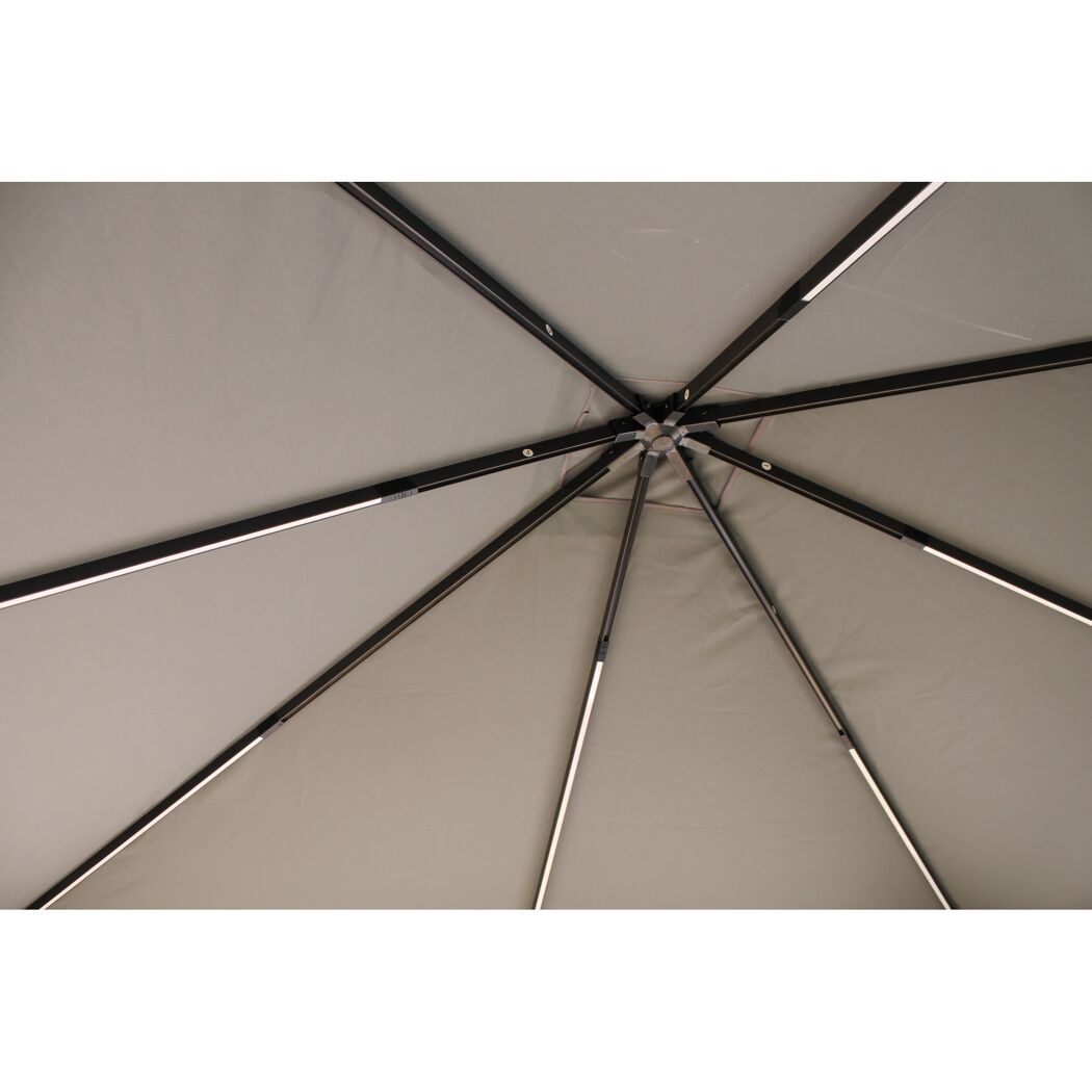 Solarpavillon 'Lina' grau-schwarz 300 x 300 x 255 cm