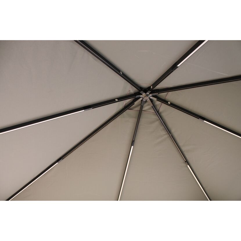 Solarpavillon 'Lina' grau-schwarz 300 x 300 x 255 cm