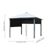 Solarpavillon 'Lina' grau-schwarz 300 x 300 x 255 cm