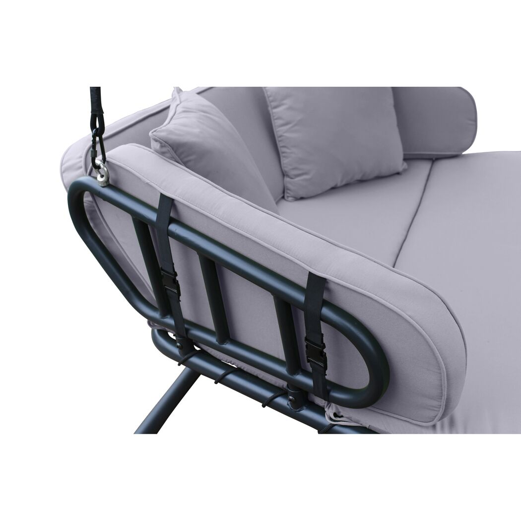 Hollywoodschaukel 'Laureen' 2-Sitzer grau 264 x 195 cm