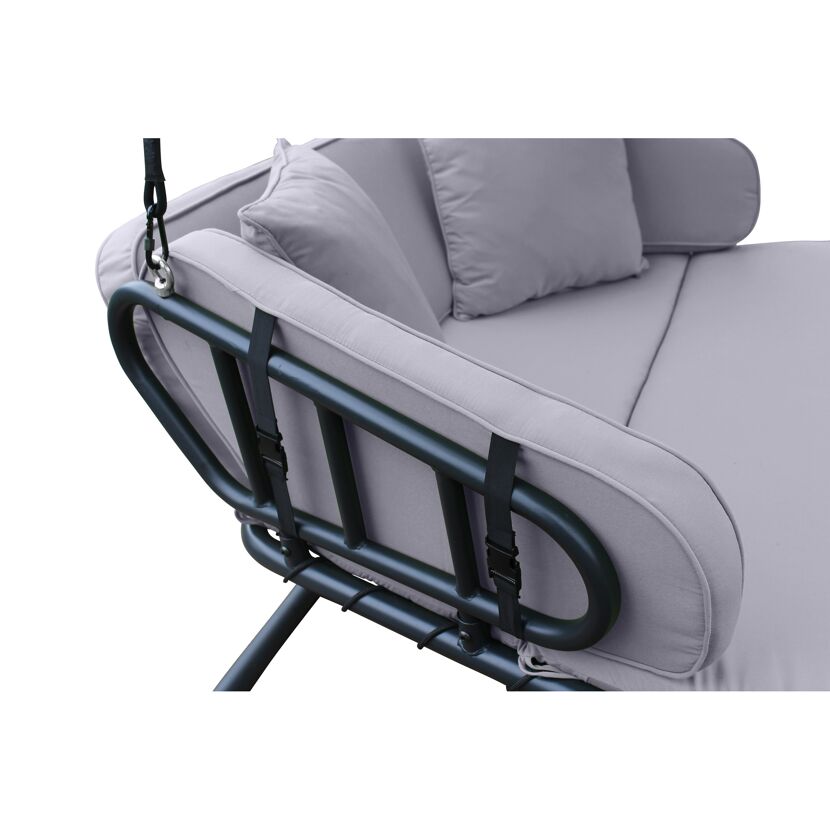 Hollywoodschaukel 'Laureen' 2-Sitzer grau 264 x 195 cm