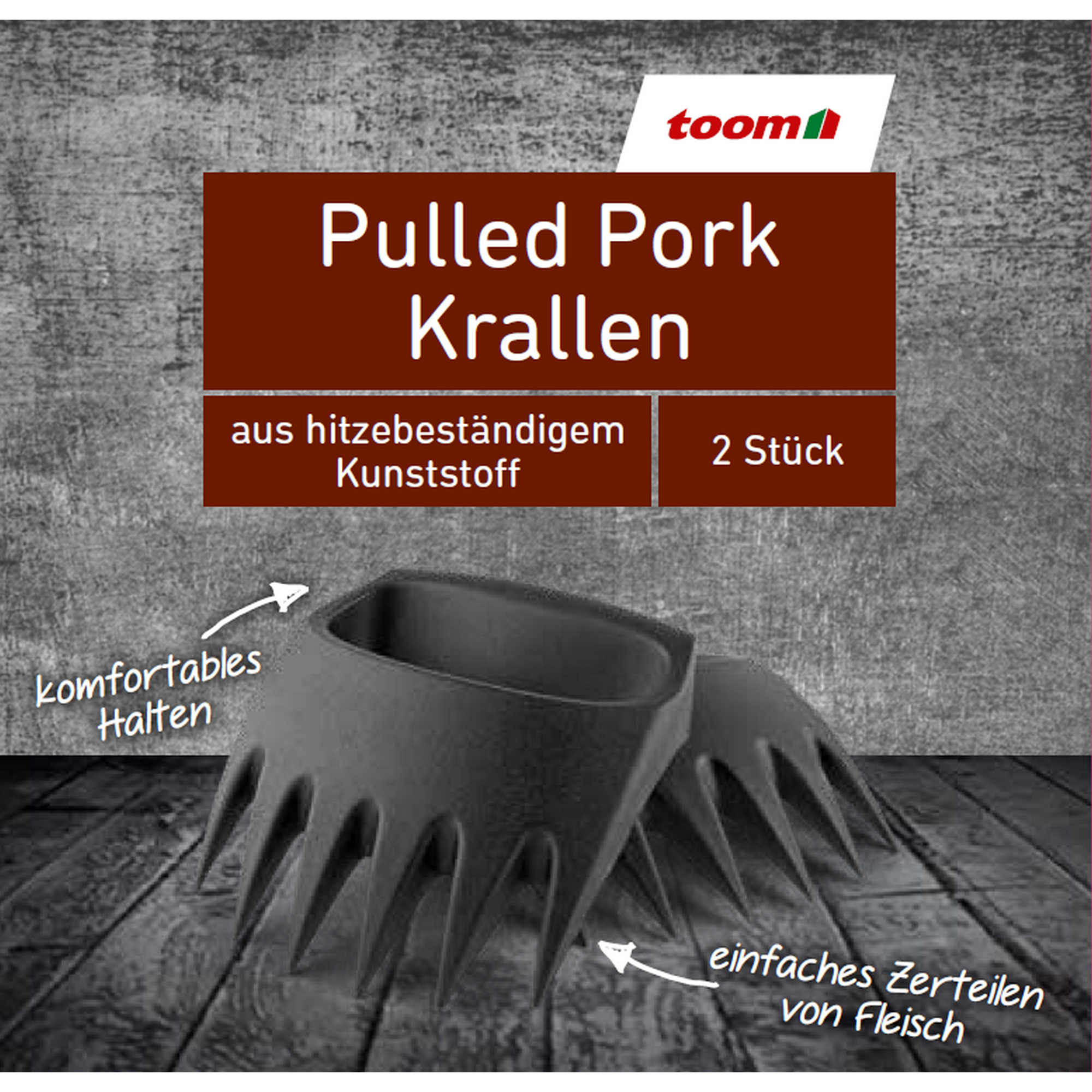 Pulled Pork-Krallen schwarz 13 x 11 cm + product picture