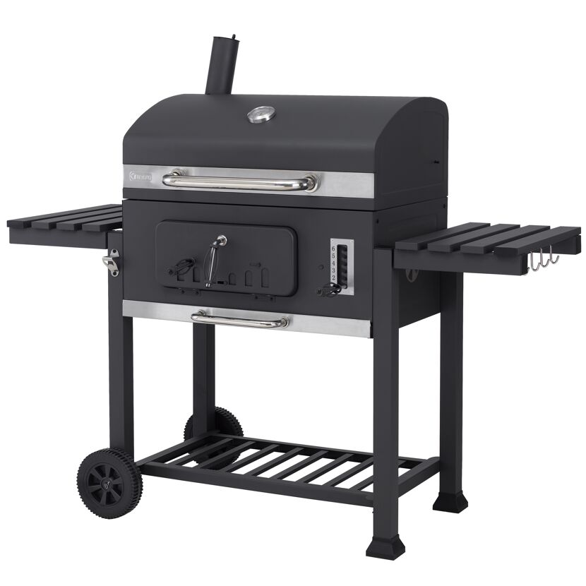 Holzkohlegrill Toronto XXL schwarz mit Zubehör