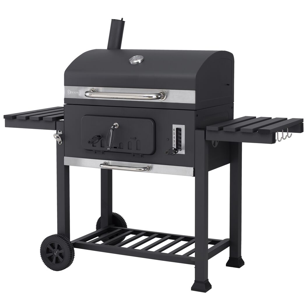 Holzkohlegrill Toronto XXL schwarz mit Zubehör