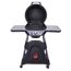 Runder Gasgrill mit offenem Deckel