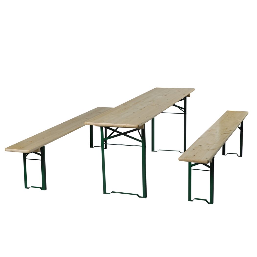 Festzeltgarnitur mit zwei Bänken und einem Tisch