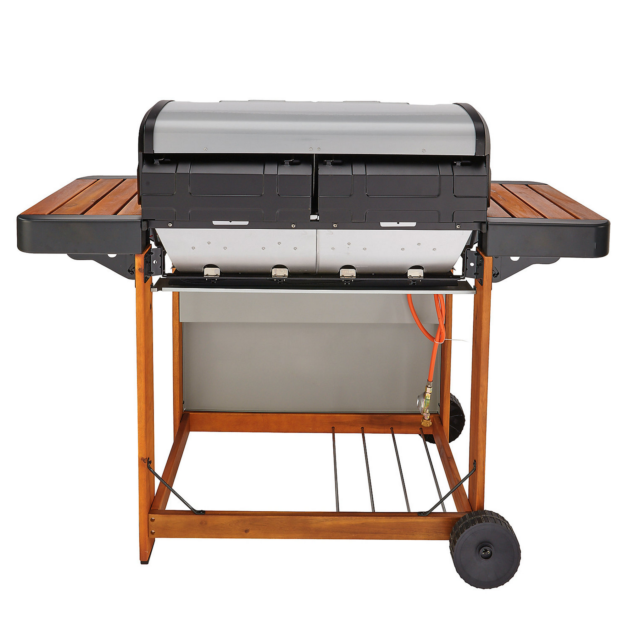 Gasgrill '4 Series Dual Heat Woody LX' silber/holz + product picture