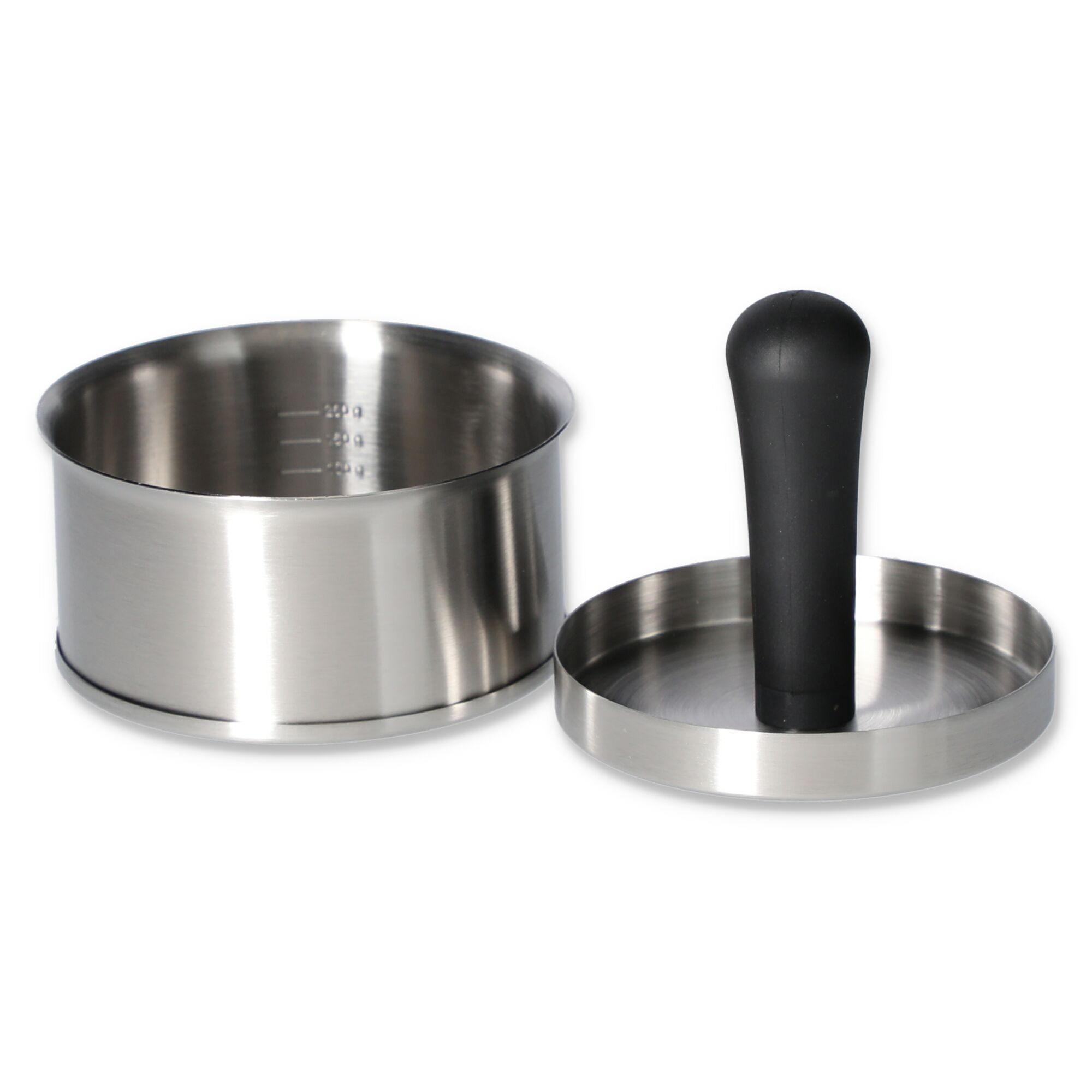 Burgerpresse aus Edelstahl mit Griff