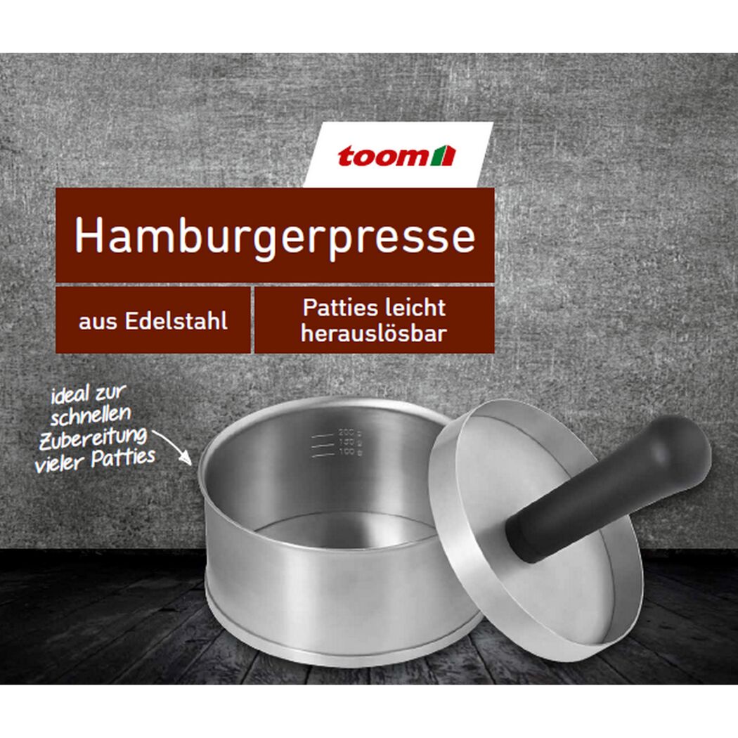 Hamburgerpresse von toom aus Edelstahl