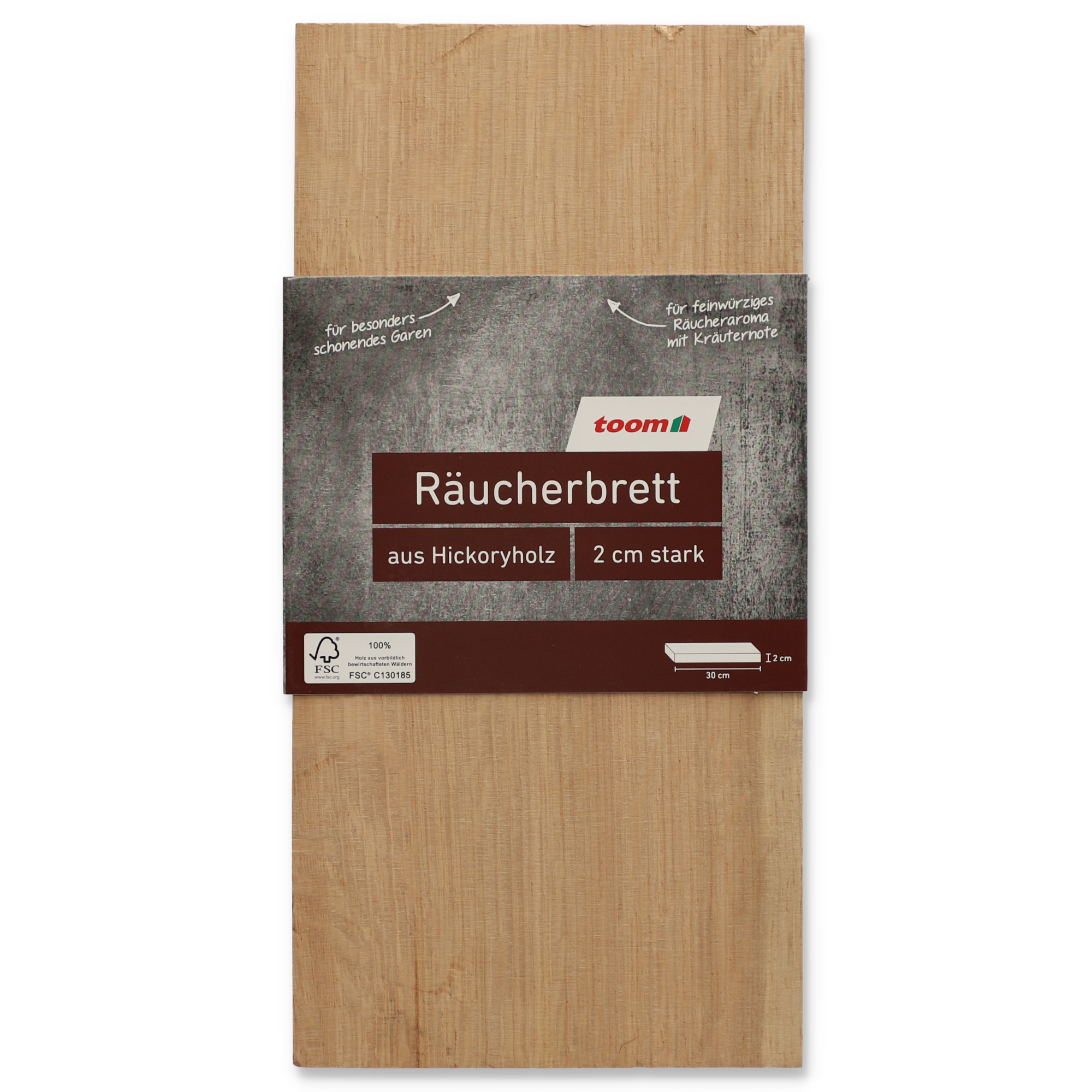 Räucherbrett Hickoryholz 30 x 15 x 2 cm + product picture