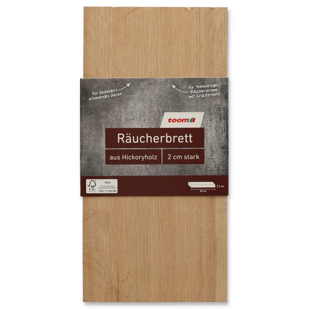 Räucherbrett aus Hickoryholz, 2 cm stark