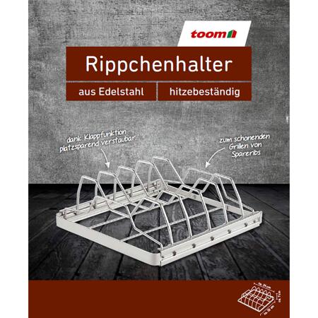 6. Bild von Rippchenhalter Edelstahl 22 x 24 cm
