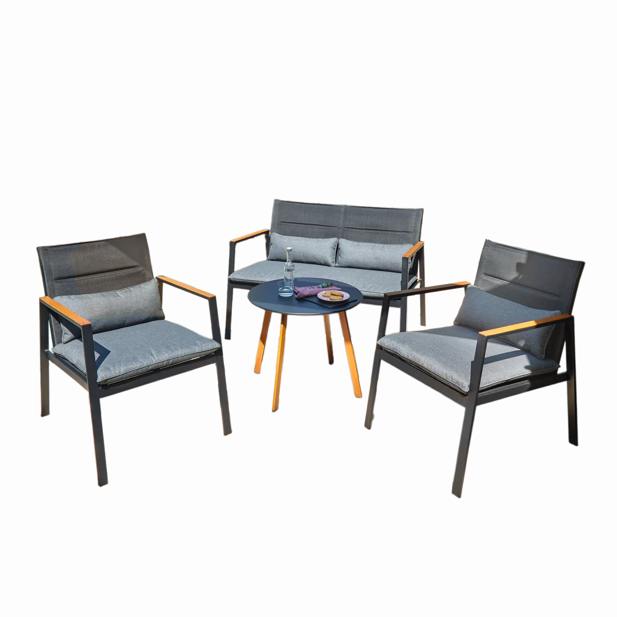 Loungemöbelset 'Charlotta' für 4 Personen Stahl