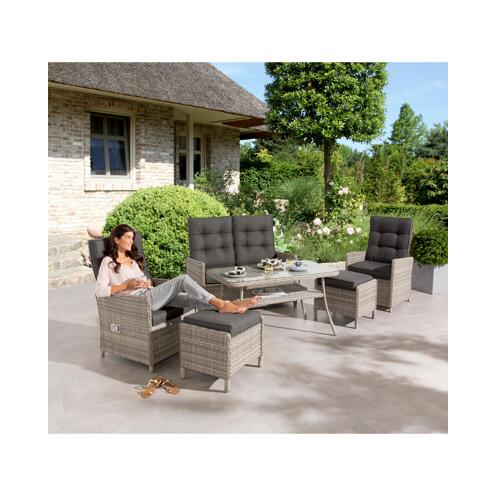 Gartenmöbel-Set 'Paula' 6-teilig anthrazit ǀ toom Baumarkt