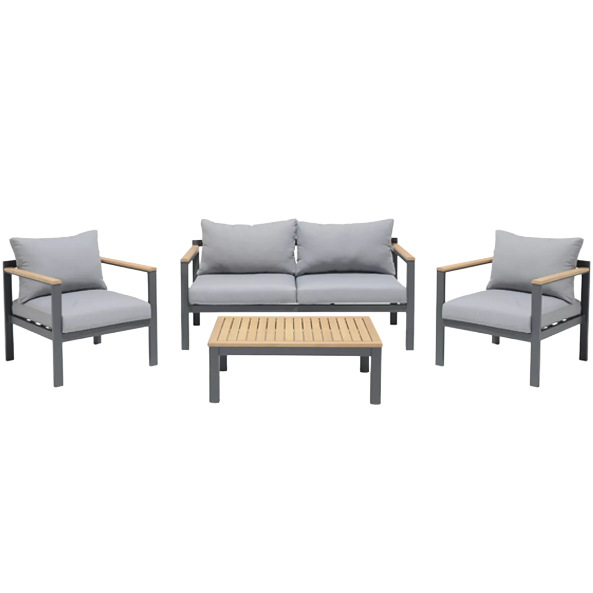 Gartenmöbel-Set 'Jule' grau 4-teilig