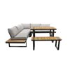 Eckloungeset Rosalie 5-tlg. mit Tisch und Bank