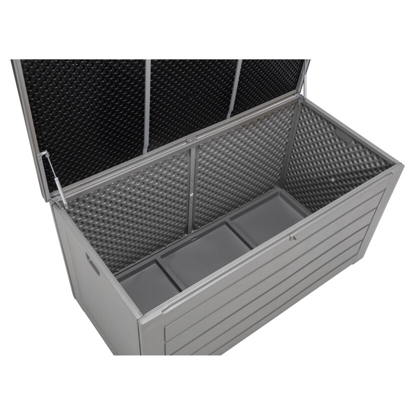 Geöffnete graue Kissenbox Molly