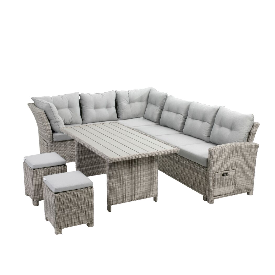 Loungemöbelset 'Tilda' Aluminium hellgrau 6-teilig
