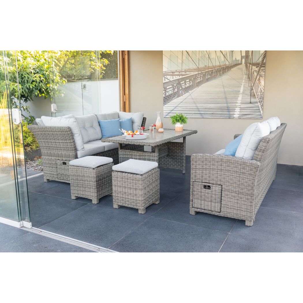 Loungemöbelset 'Tilda' Aluminium hellgrau 6-teilig