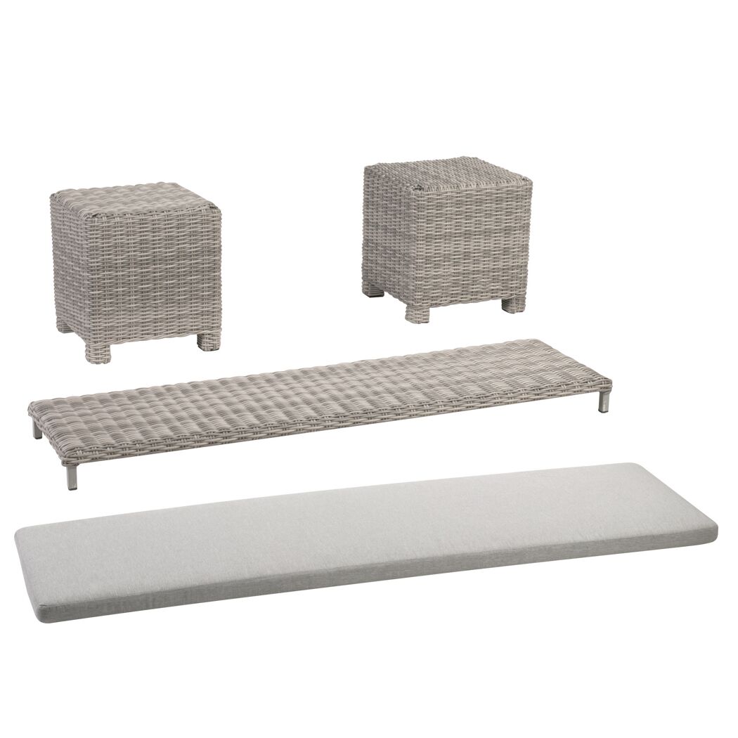 Loungemöbelset 'Tilda' Aluminium hellgrau 6-teilig